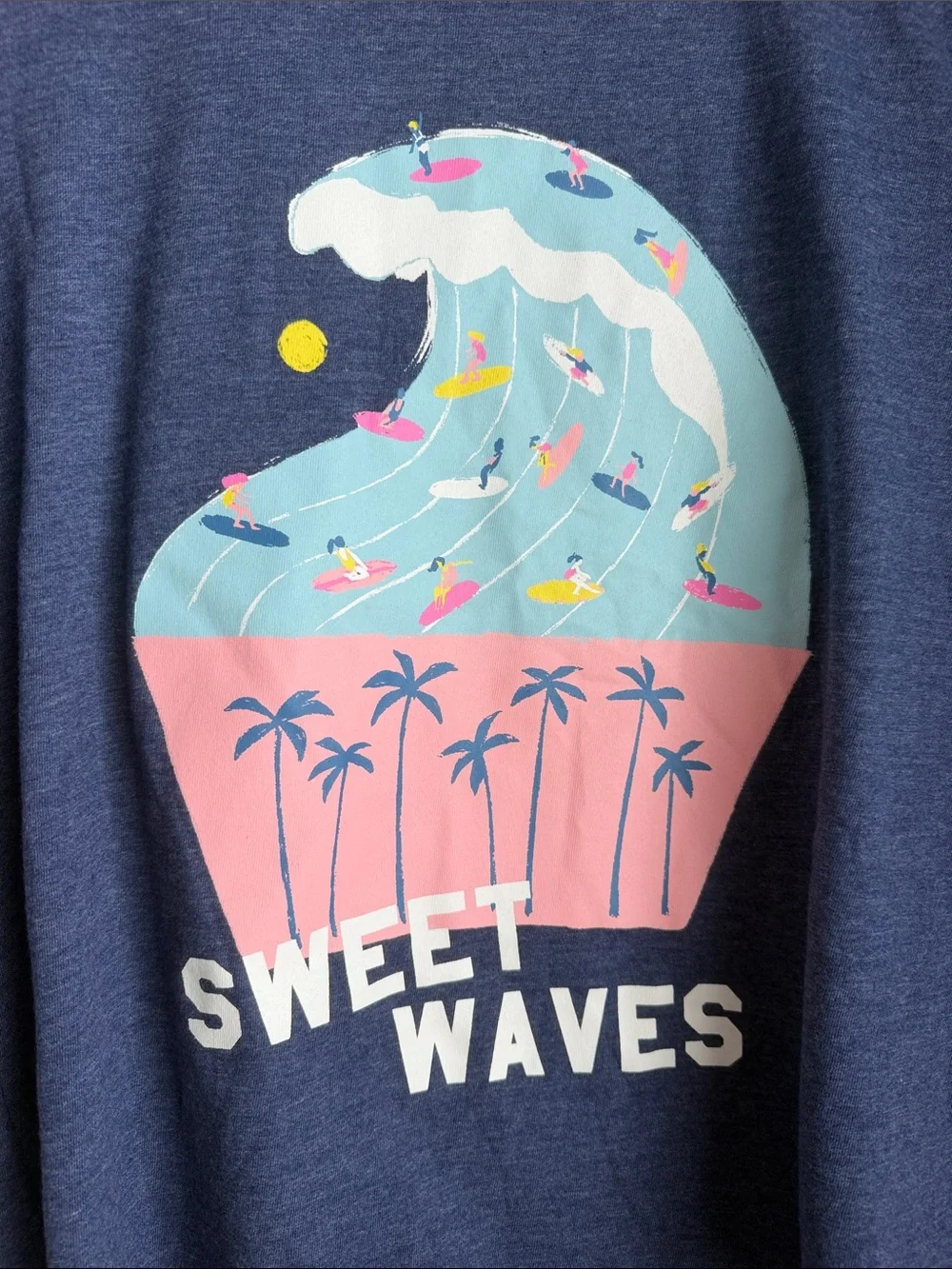 Old Navy Navy Girls' Surf Graphic Tee with Pastel Accents XXL 18 Plus